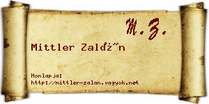 Mittler Zalán névjegykártya